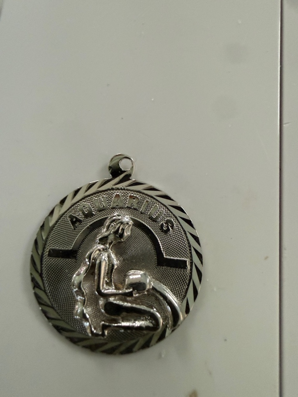 Aquarius Silver Zodiac Pendant Necklace - Silver
